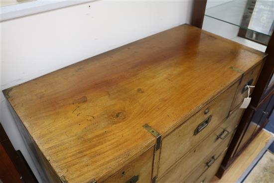 A secretaire campaign chest W.99cm